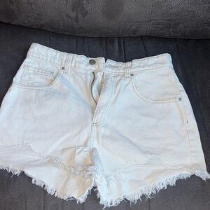 Cotton On White Frayed Jean Shorts